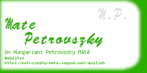 mate petrovszky business card