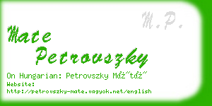 mate petrovszky business card